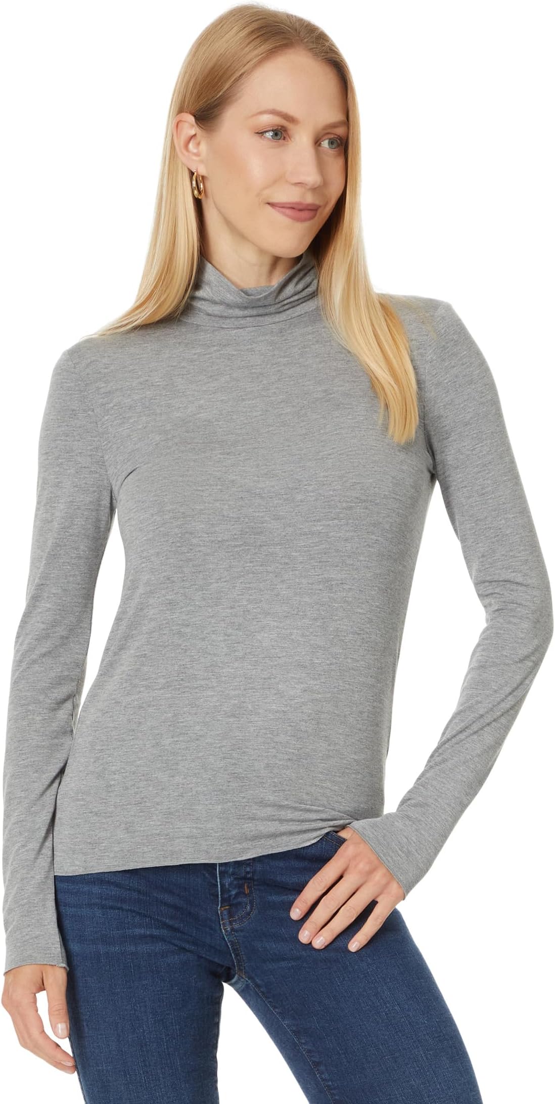 

Топ Splendid Bam boo Turtleneck Long Sleeve, цвет Heather Grey