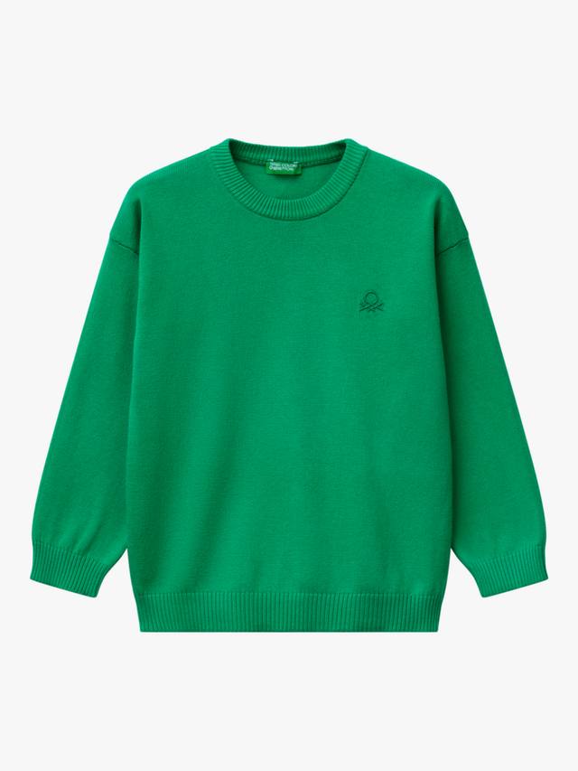 

Джемпер с вышитым детским логотипом Benetton, цвет Intense Green