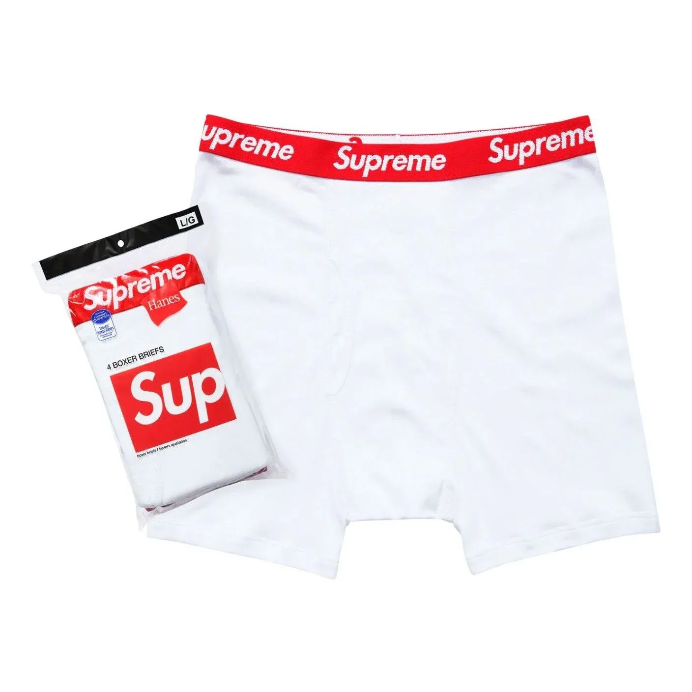 Комплект из 4 боксеров Supreme Hanes, белый