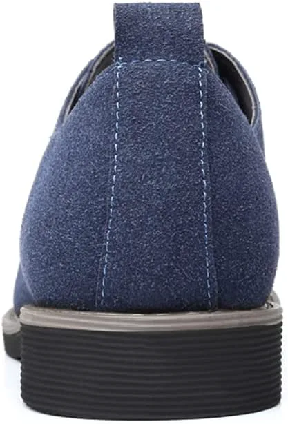 

Мужские замшевые кожаные туфли LLTMALL с шнуровкой и округлым носком, синий