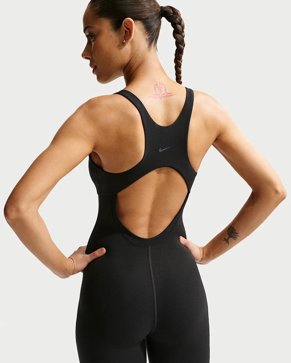 Женский цельный боди Dri-FIT Nike Zenvy, Black/Cool Grey — фото 3