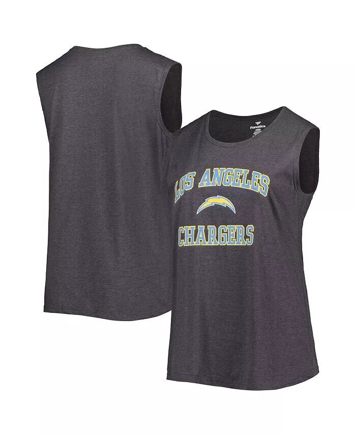 

Женская майка больших размеров Heather Charcoal Los Angeles Chargers Fanatics