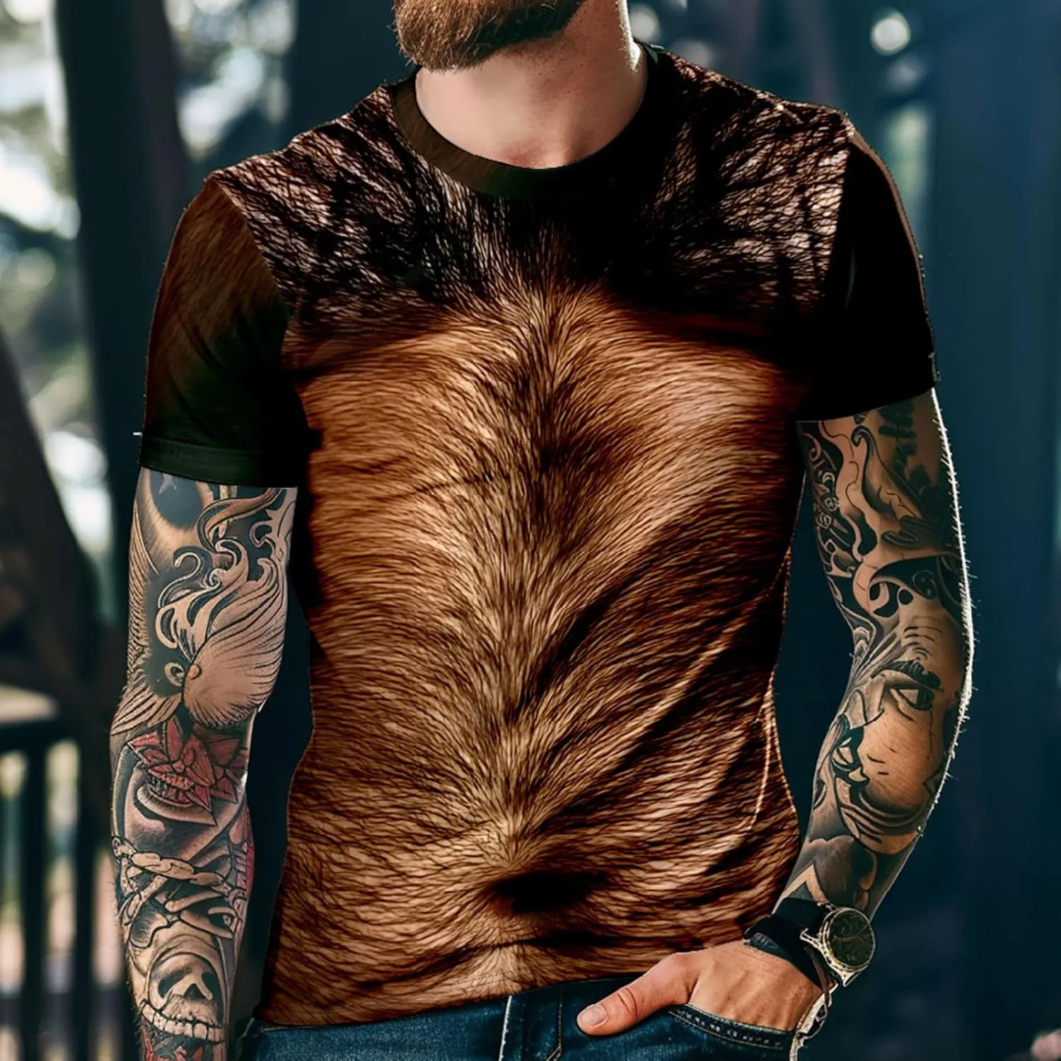 Футболка Funny Muscle Shirts для мужчин с реалистичным принтом — фото 3