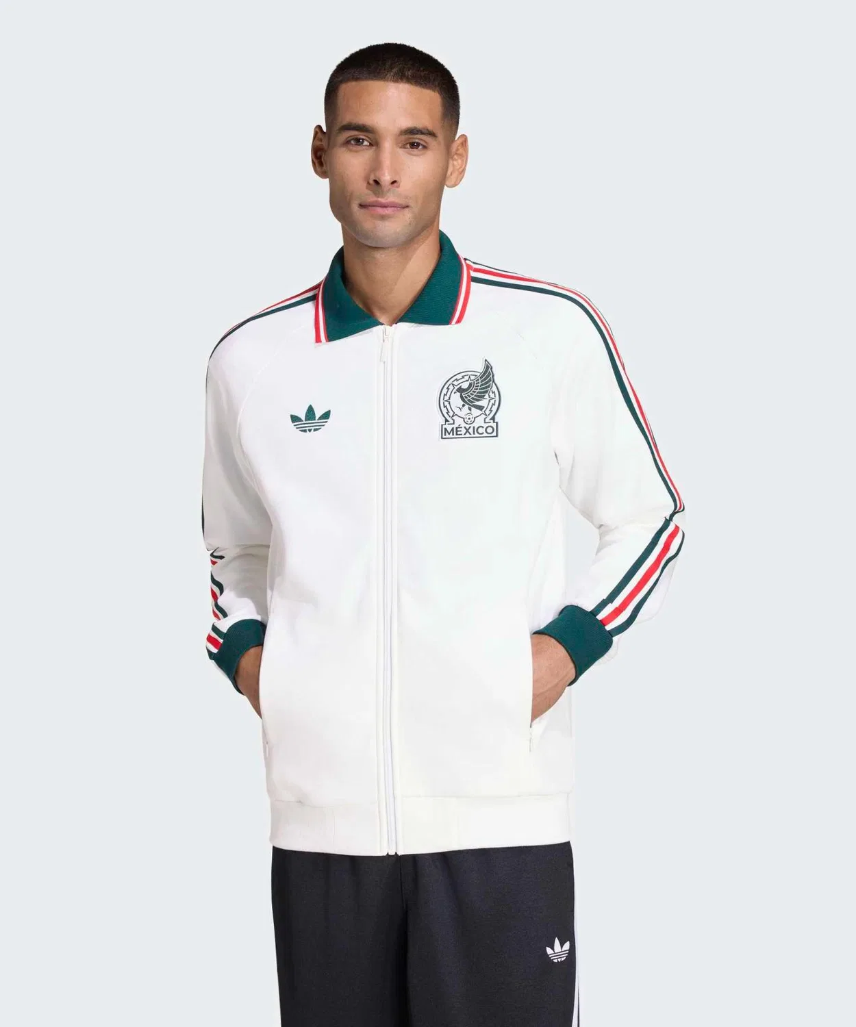 Куртка-антем сборной Мексики, выездная, Adidas, белая