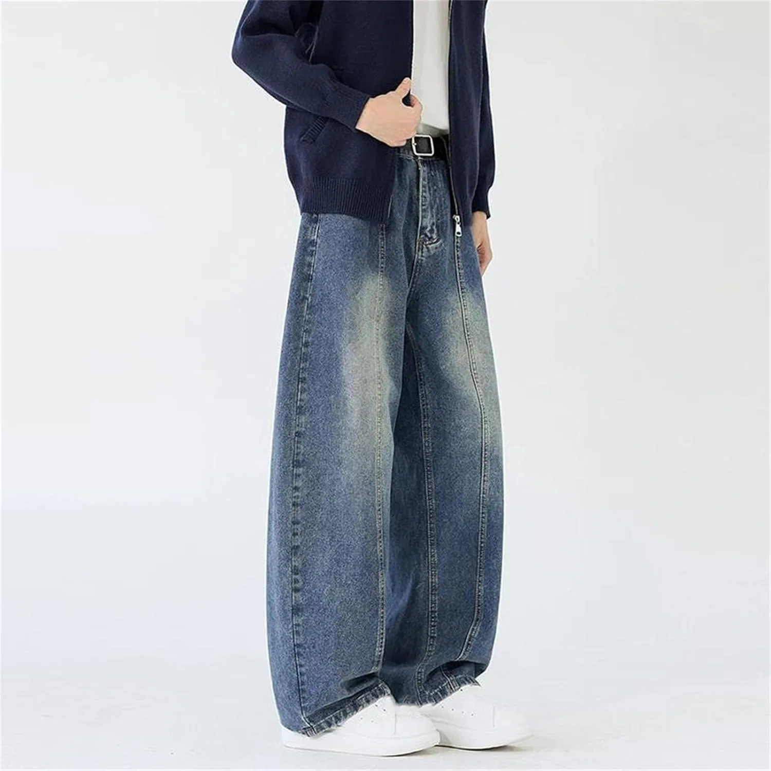 Джинсы свободные Baggy Серый — фото 4