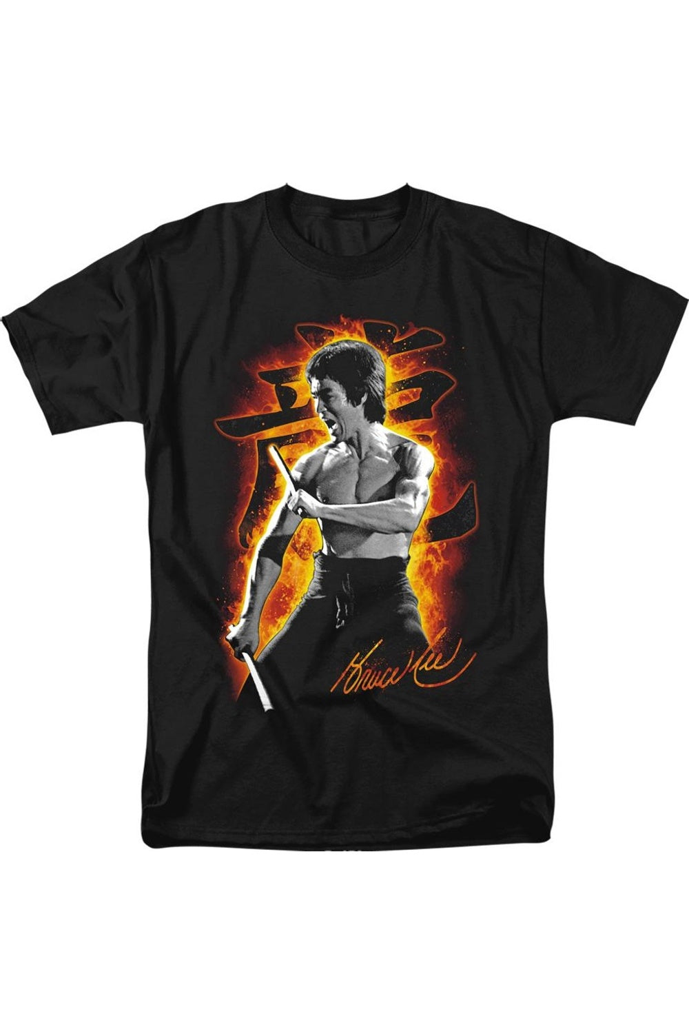 

Футболка с коротким рукавом для взрослых Bruce Lee Dragon Fire Gildan, черный
