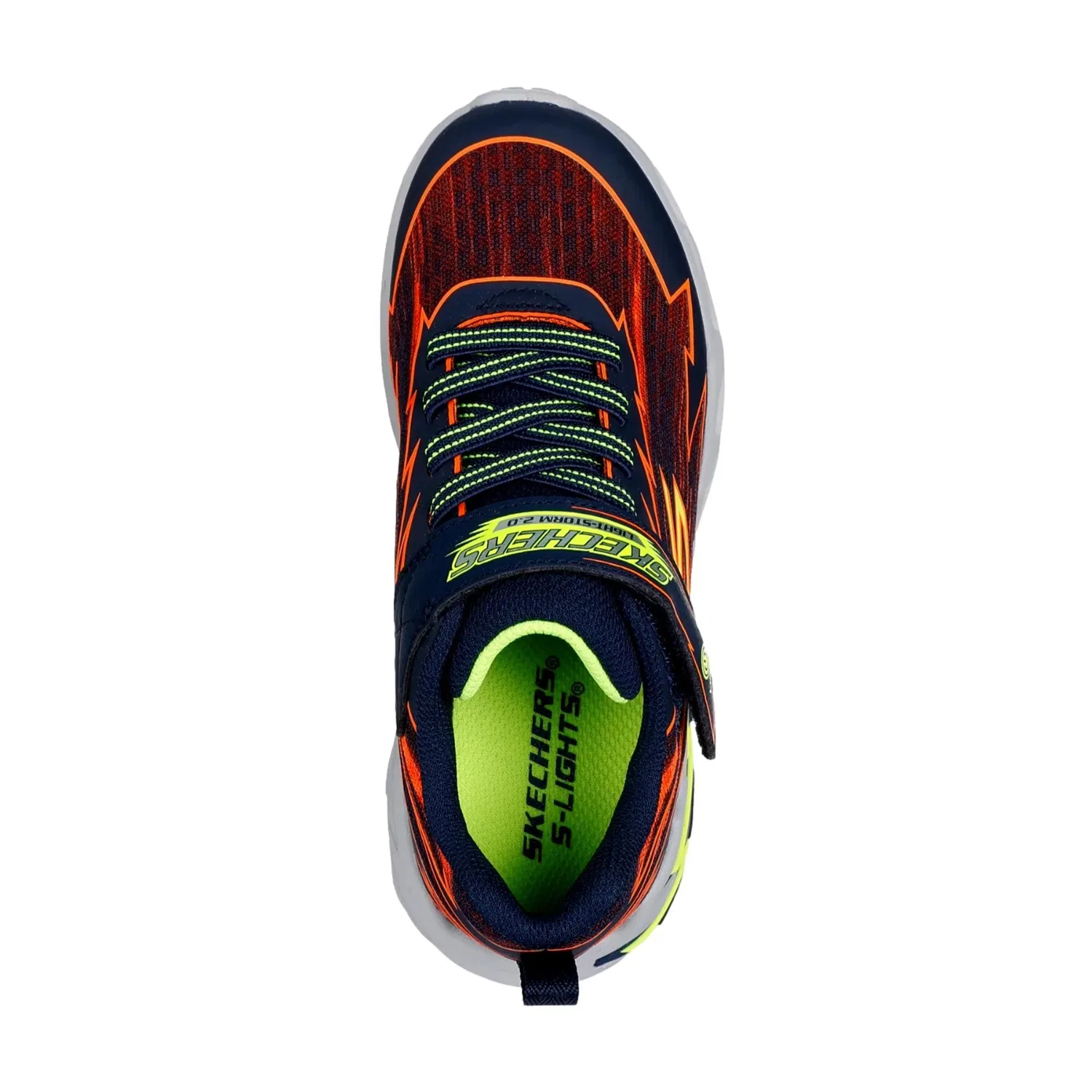 Skechers S Lights - Light Storm 2.0 - Bolt Brights Navy / Orange 400149L-NVOR Pre-School — фото 2
