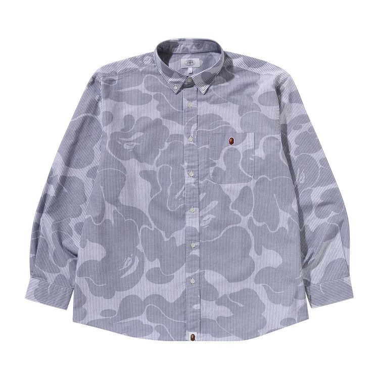 

Рубашка BAPE Stripe Camo Relaxed Fit Shirt, Grey