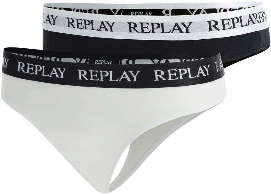 

Стринги REPLAY, черный/белый