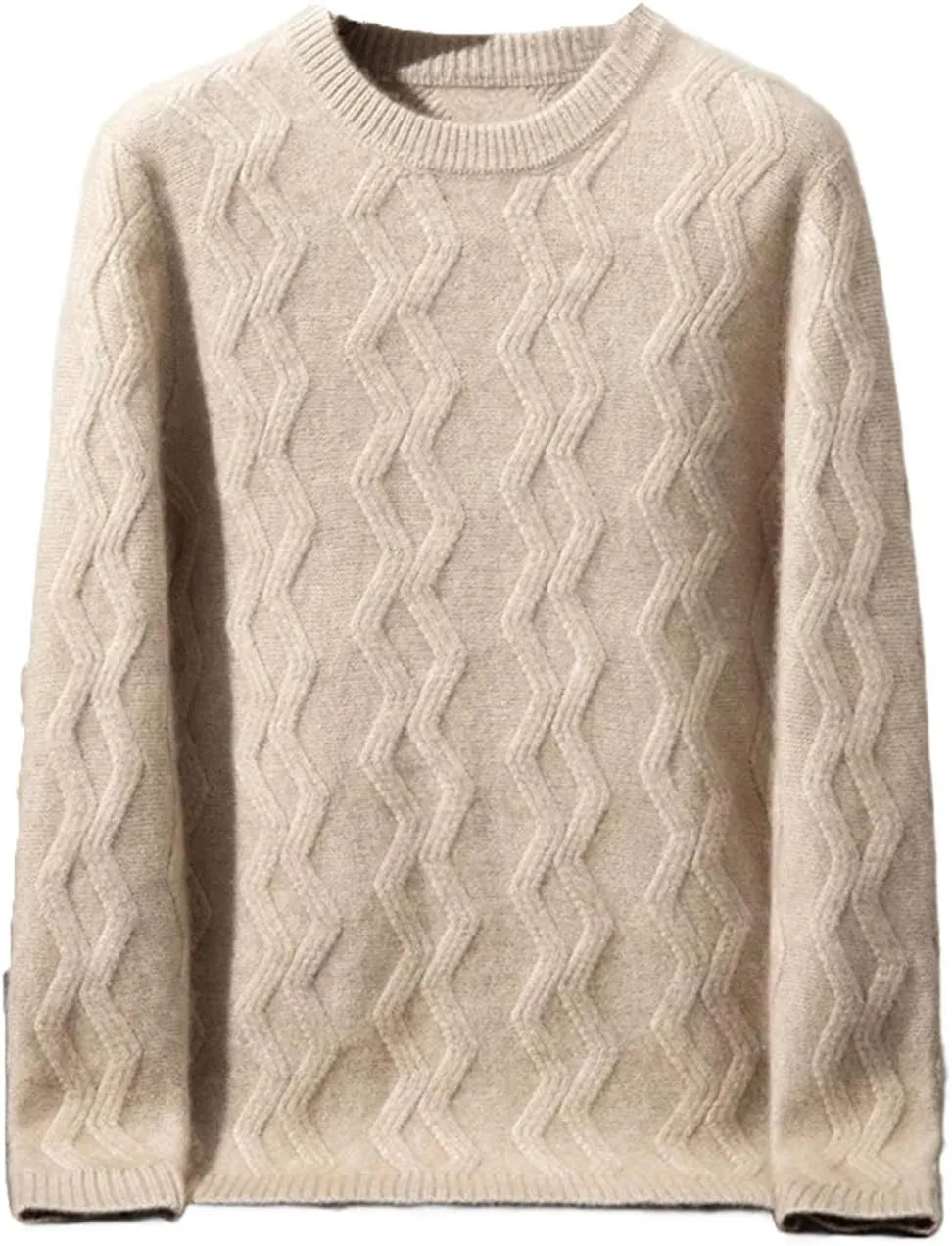 

Мужской свитер из 100% кашемира Five-Needle Three-Ply, круглый вырез, волнообразная скрутка