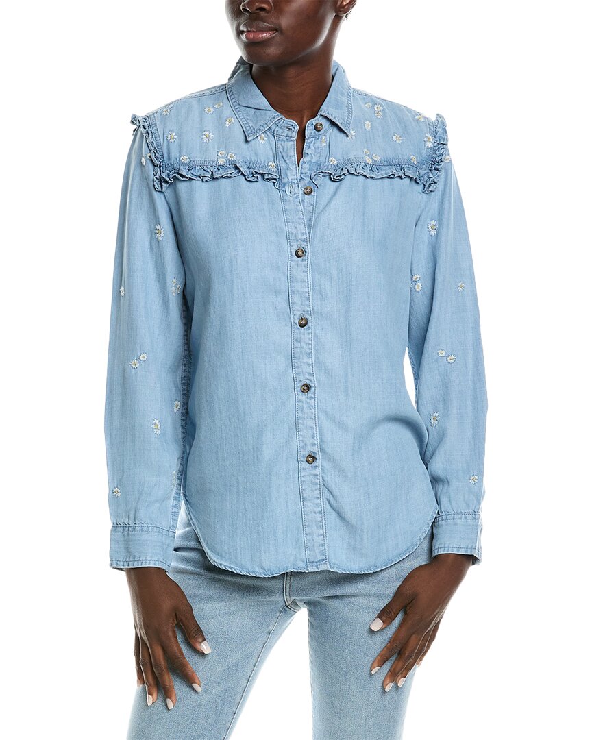 

Рубашка DRIFTWOOD DENIM с цветочным принтом и застежкой на пуговицы, синий