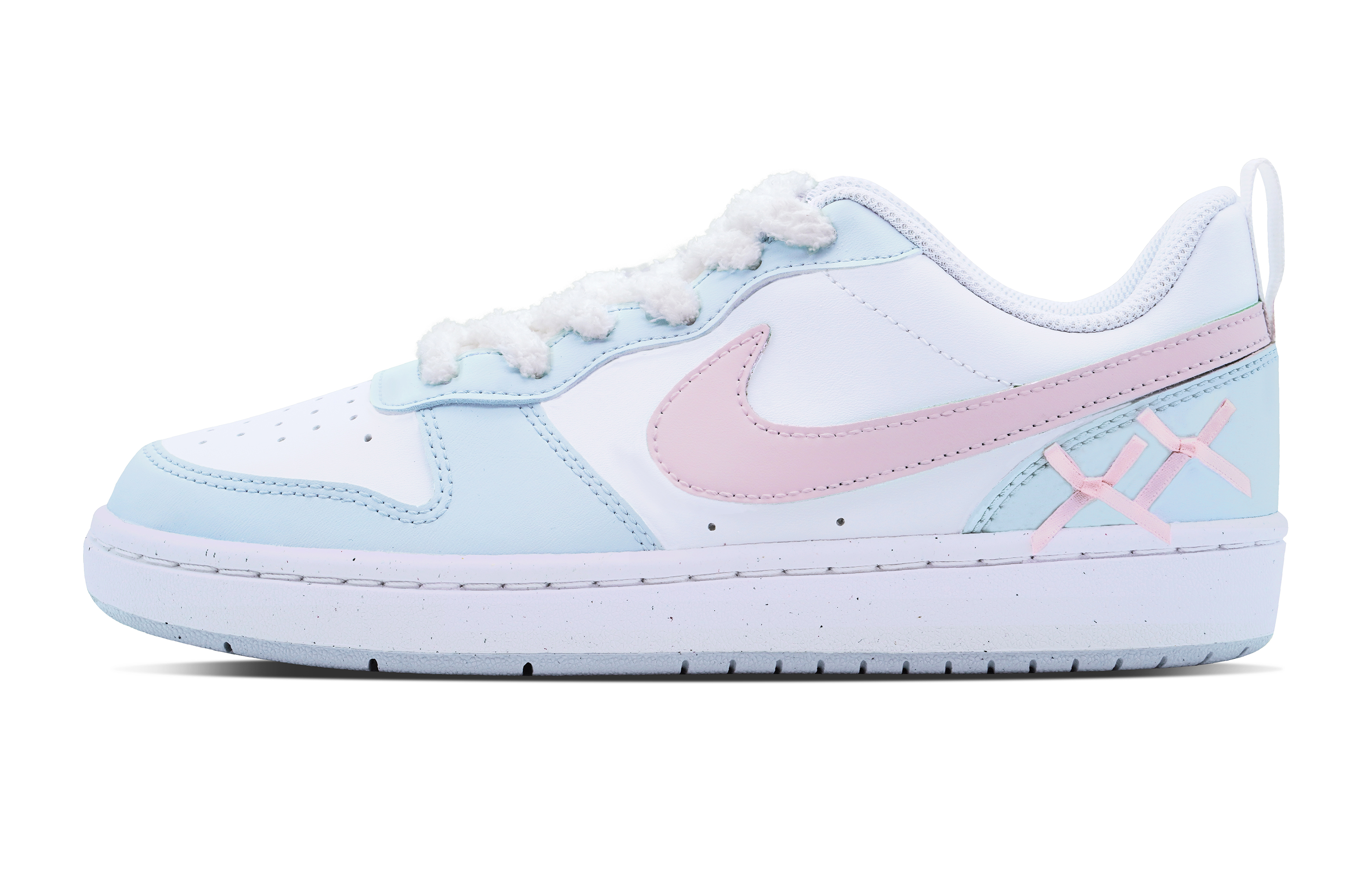 

Кроссовки Nike Court Borough Skateboarding Shoes Women's Low-top White/Blue/Pink, синий/розовый/белый