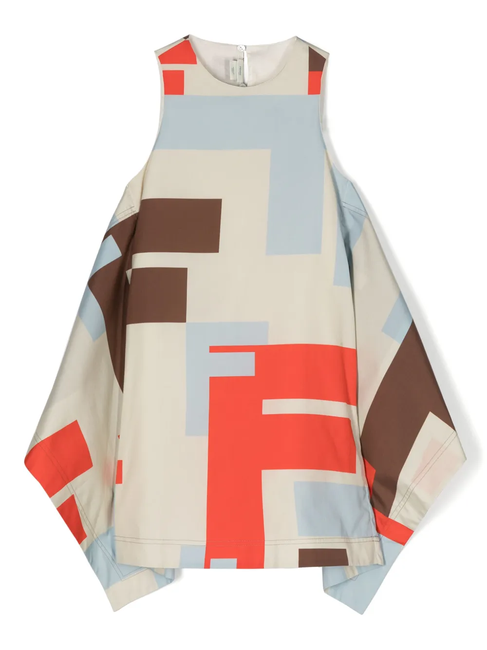 

Платье А-силуэта с геометричным принтом FENDI KIDS, нейтральный