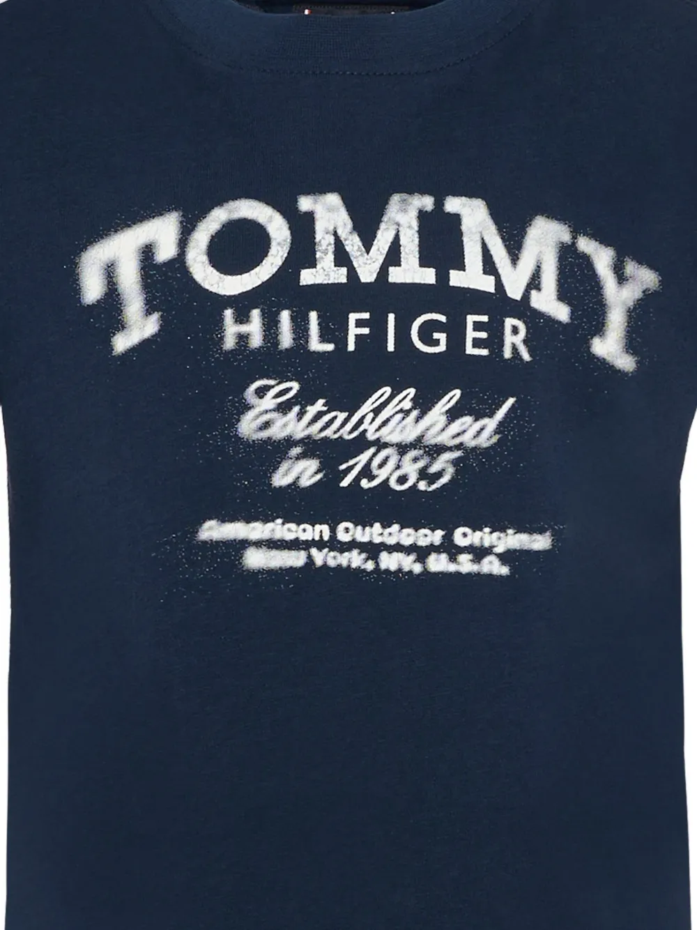 Хлопковая футболка с логотипом Tommy Hilfiger Junior, синий — фото 3