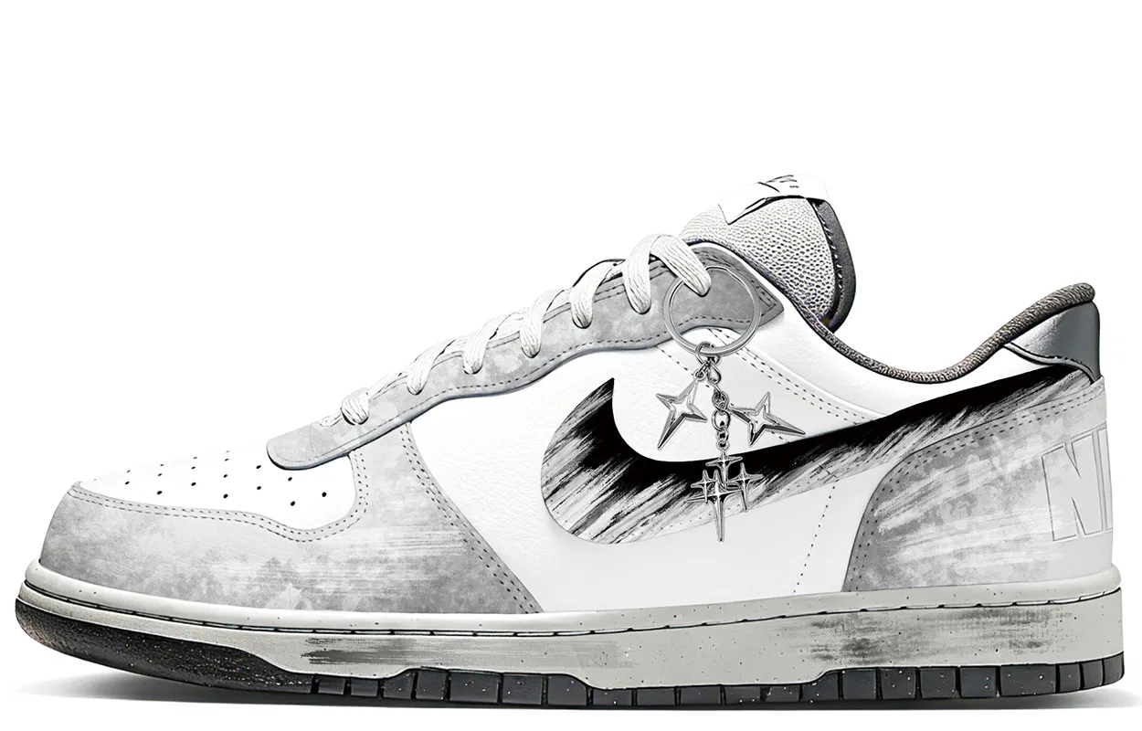 Кроссовки скейтбордические Nike Big Box Ink Dyed Gray White Black — фото 3