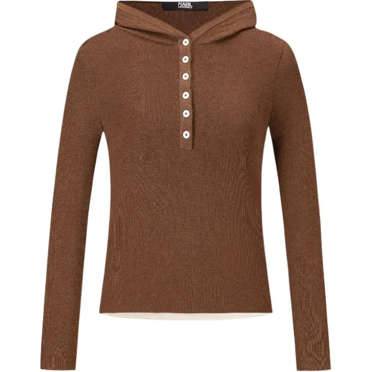 

Топ KARL LAGERFELD SS25 для женщин KARL LAGERFELD / Karl Lagerfeld Jeans, Coffee