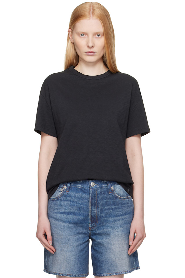 

Мини-футболка бойфренд с эффектом слаба Rag & Bone, черный