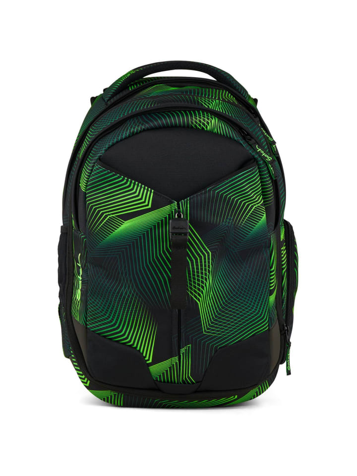 

Satch Школьный рюкзак Match Seismic Green 2025 в черно-зеленом цвете
