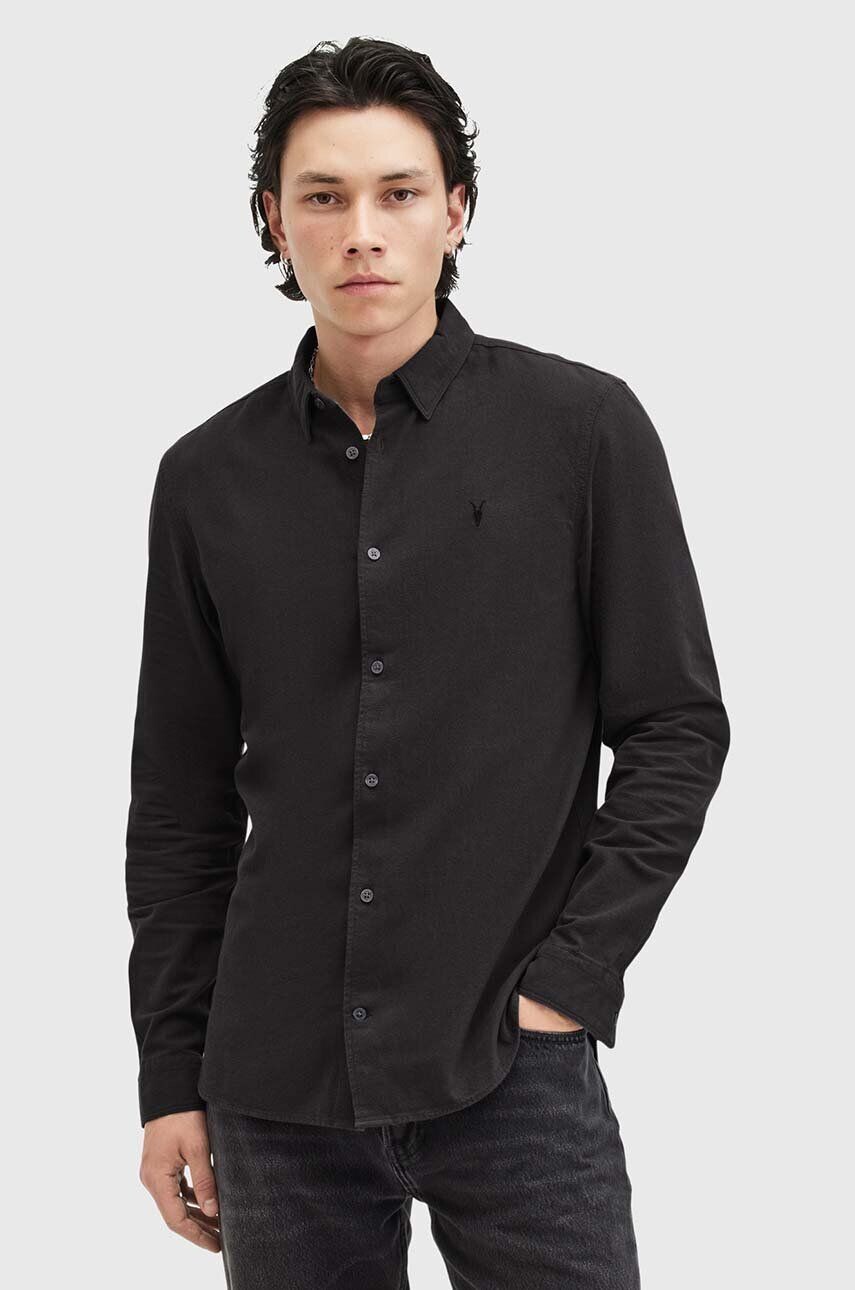

Рубашка AllSaints из хлопка LOVELL LS SHIRT, черный