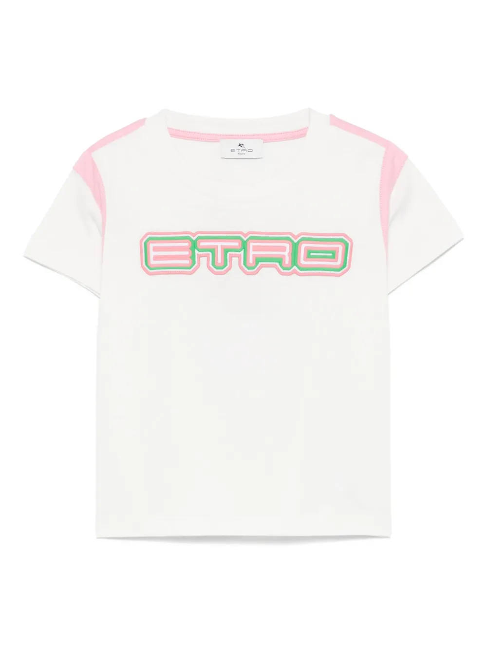 

Футболка с вышитым логотипом ETRO KIDS, белый