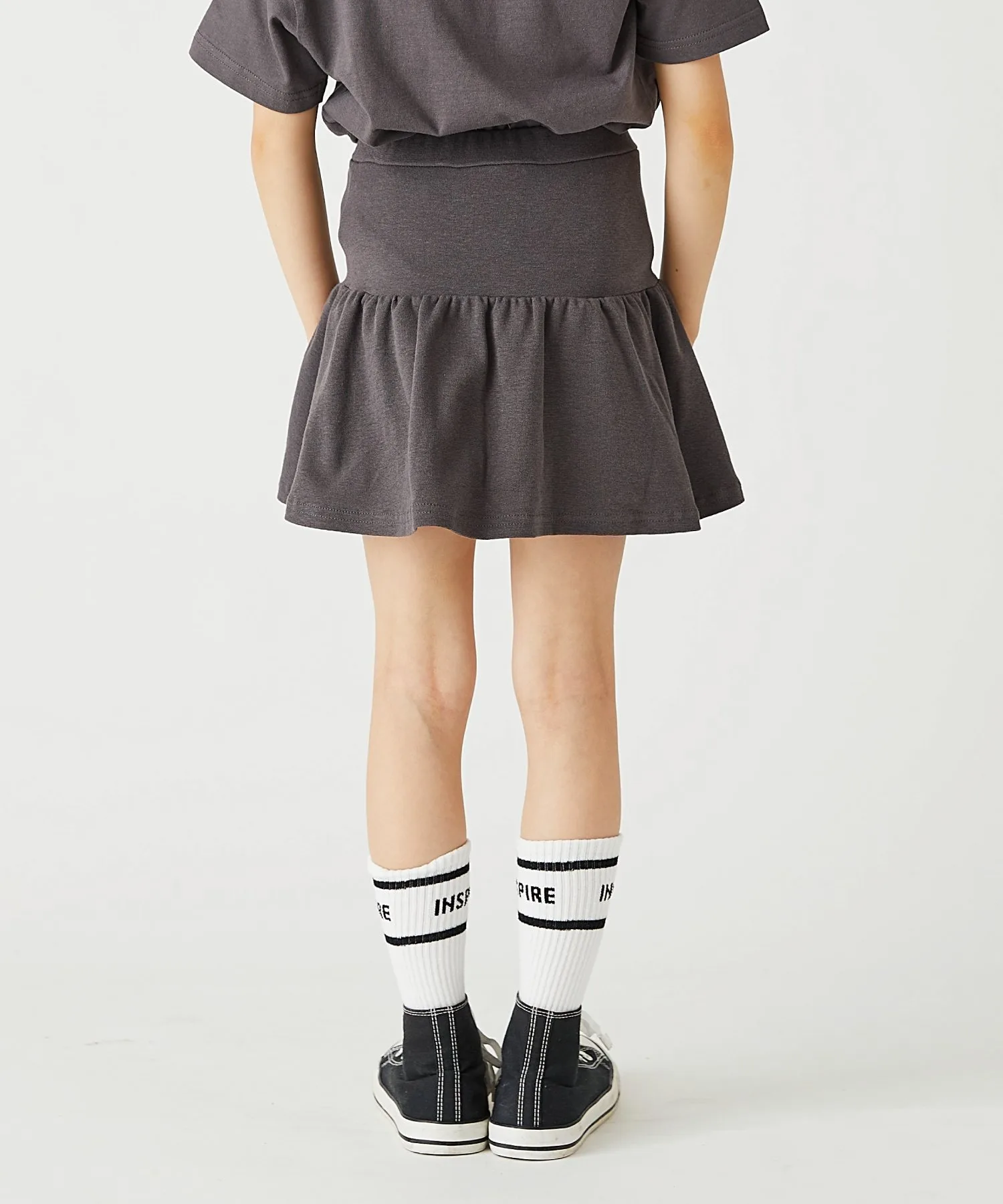 Юбка однотонные юбки длиной 1/4 Ever Closet, Charcoal