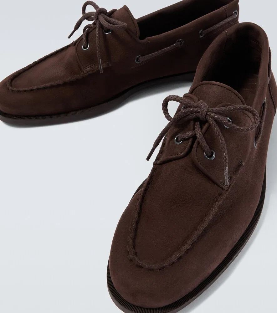 Лоферы из замши с фольгированным покрытием John Lobb, коричневый — фото 3