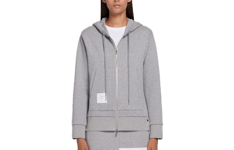 

Застегивающаяся на молнию худи со шнурком THOM BROWNE, серый