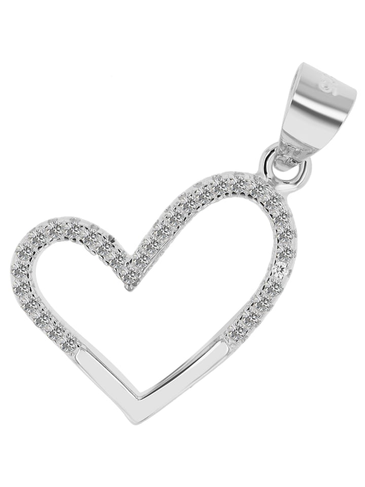 

Adeliás Женский кулон - Сердце. Кулон в форме сердца из серебра 925 пробы с кубическим цирконием в серебряной оправе