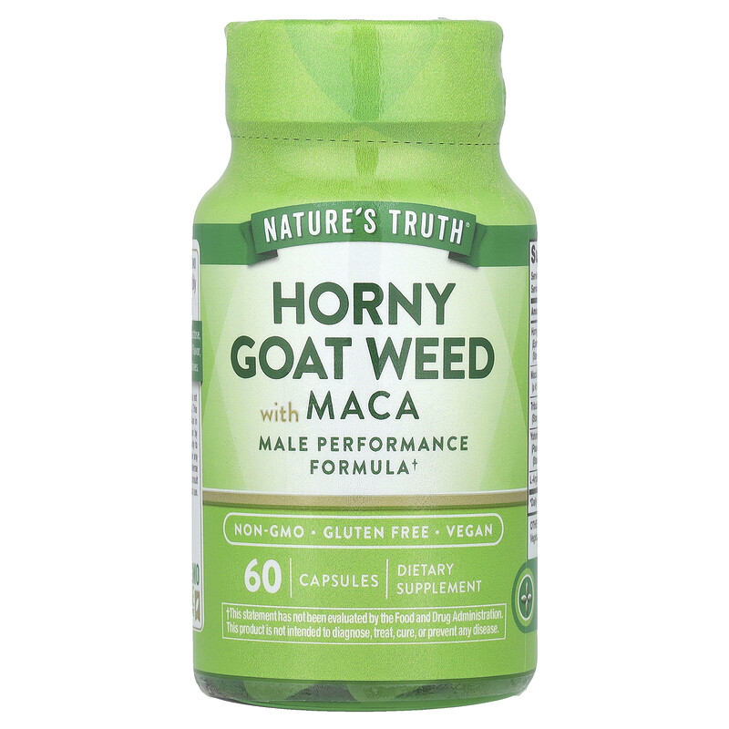 

Nature's Truth, Травка из Horny Goat Weed с макой, 60 вегетарианских капсул