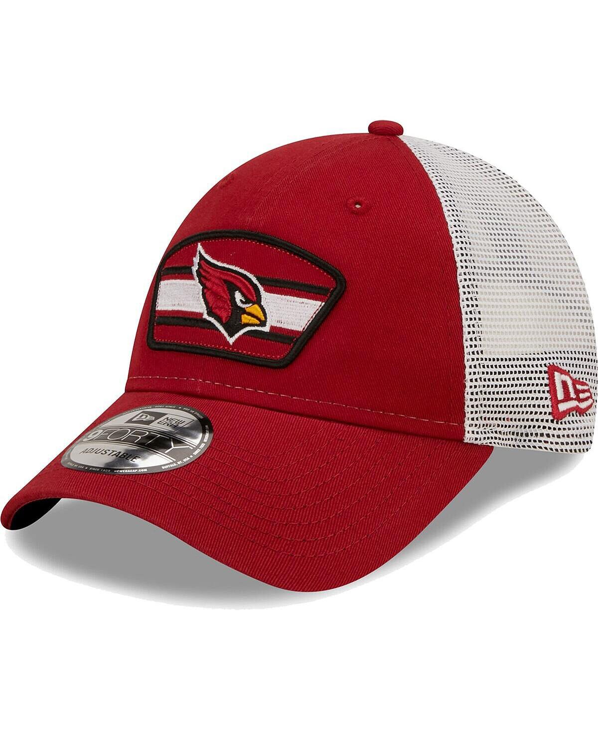 

Мужская кепка Cardinal белого цвета с нашивкой-логотипом Arizona Cardinals Trucker 9FORTY Snapback New Era