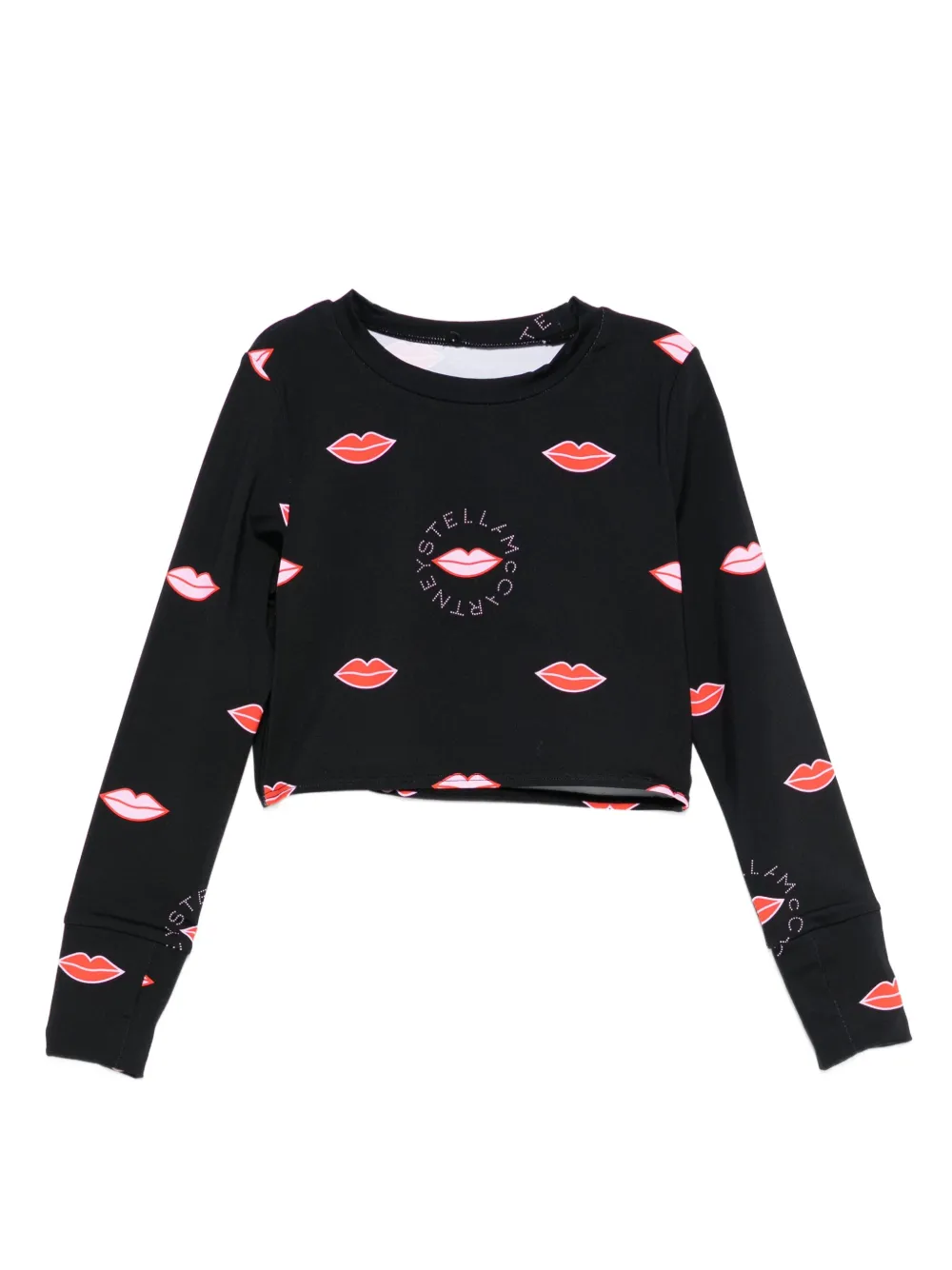 

Футболка с длинными рукавами и принтом губ Stella McCartney Kids, черный