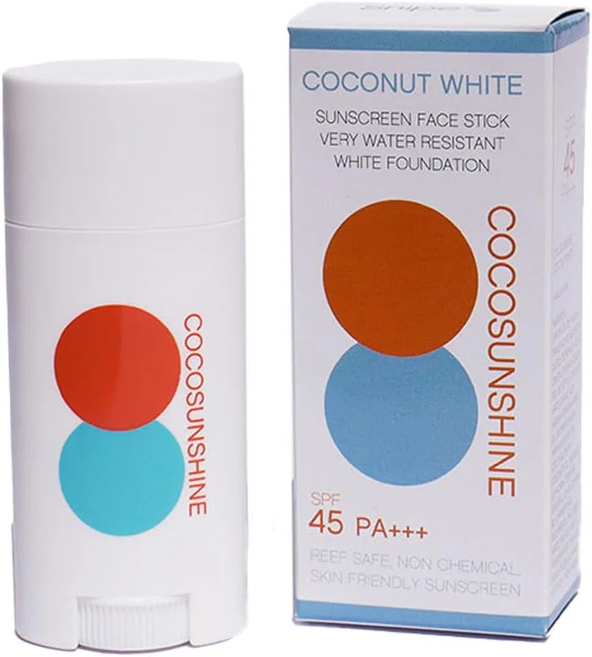 Солнцезащитный стик для лица SPF 45 COCOSUNSHINE кокосовый белый 17 г