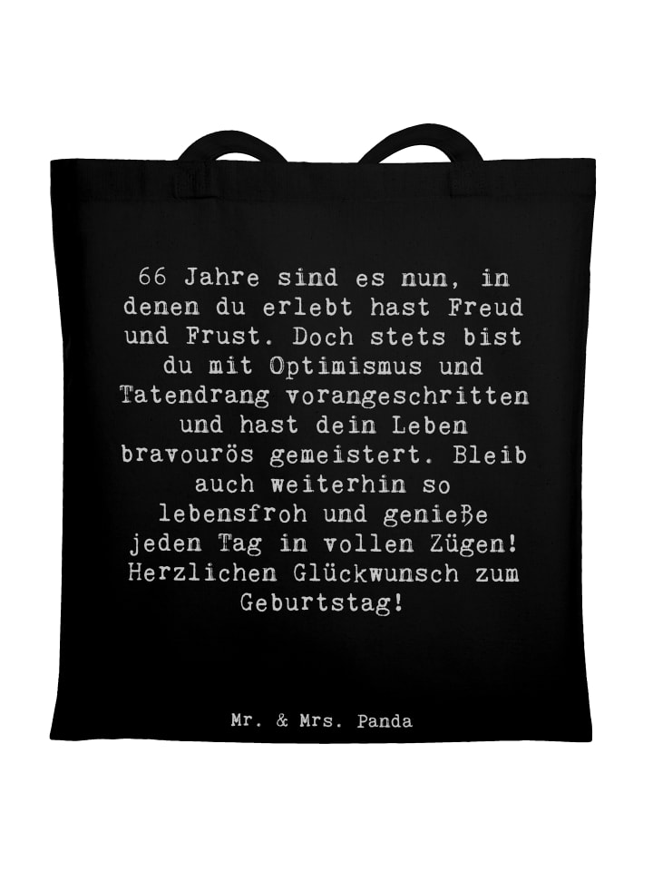 

Mr. & Mrs. Panda Сумка Uni с надписью, черная, для 66-летия