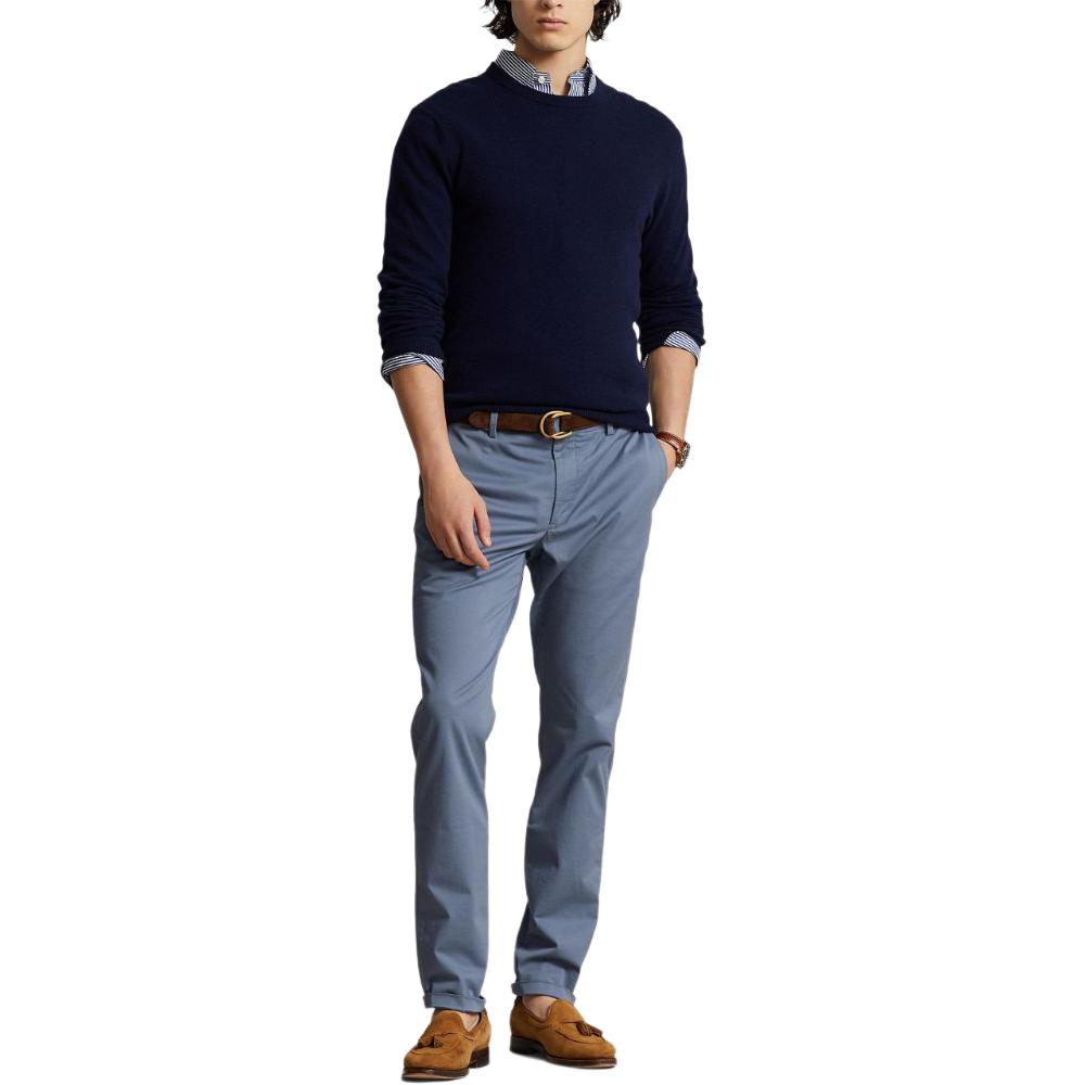 Брюки прямого кроя с логотипом Polo Ralph Lauren, сине-серые — фото 3