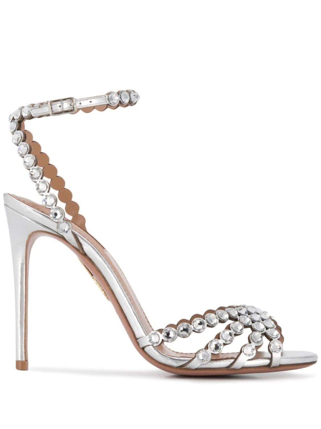 

Aquazzura босоножки 'Studio' с отделкой кристаллами, серебристый