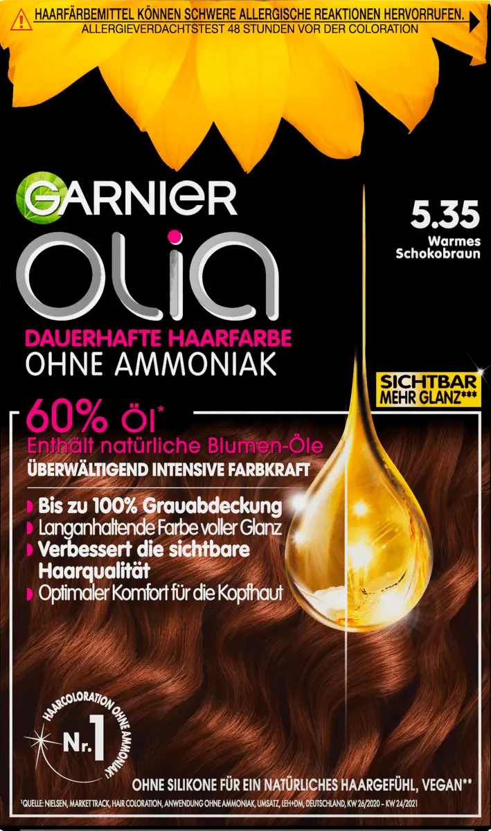 

Цвет волос 5.35 теплый шоколадно-коричневый 1 шт. Garnier