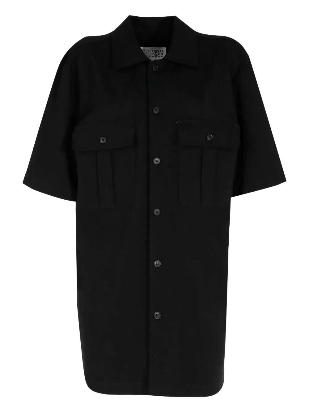 

Платье с короткими рукавами и карманами MM6 Maison Margiela, черный