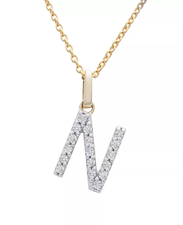 

Ожерелье с бриллиантовой подвеской (1/10 карата) из 14-каратного золота, 17 дюймов + удлинитель 1 дюйм Macy'S, n