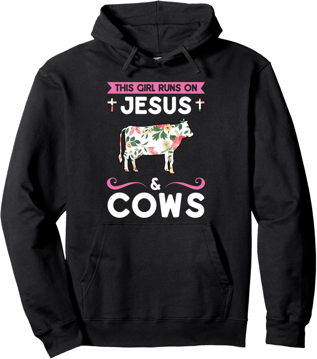 

Эта девушка бегает на Иисусе и коровах. Толстовка с капюшоном, черная Jesus & Christ Gift