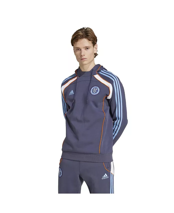 

Мужская синяя толстовка с капюшоном New York City FC 2025 Travel adidas