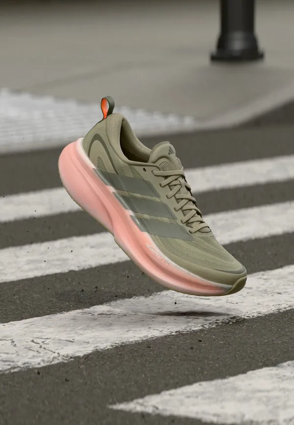 Кроссовки для бега по шоссе supernova glide Adidas Performance, Cargo/Olive Strata/Lucid Orange