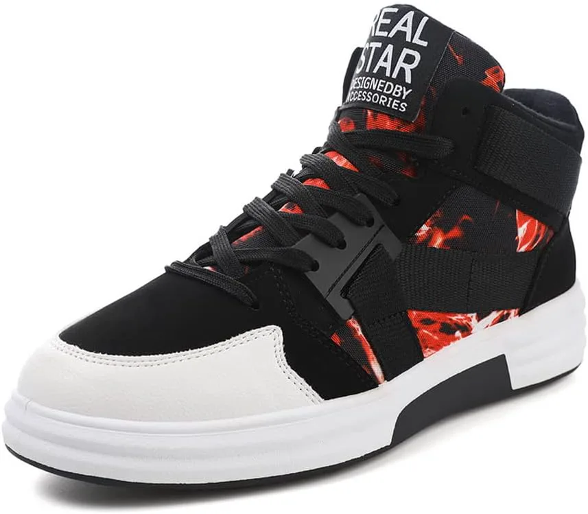 

Мужские кроссовки Tazimall с круглым носком и высокой пяткой, повседневные, на шнуровке, для скейтборда, красный