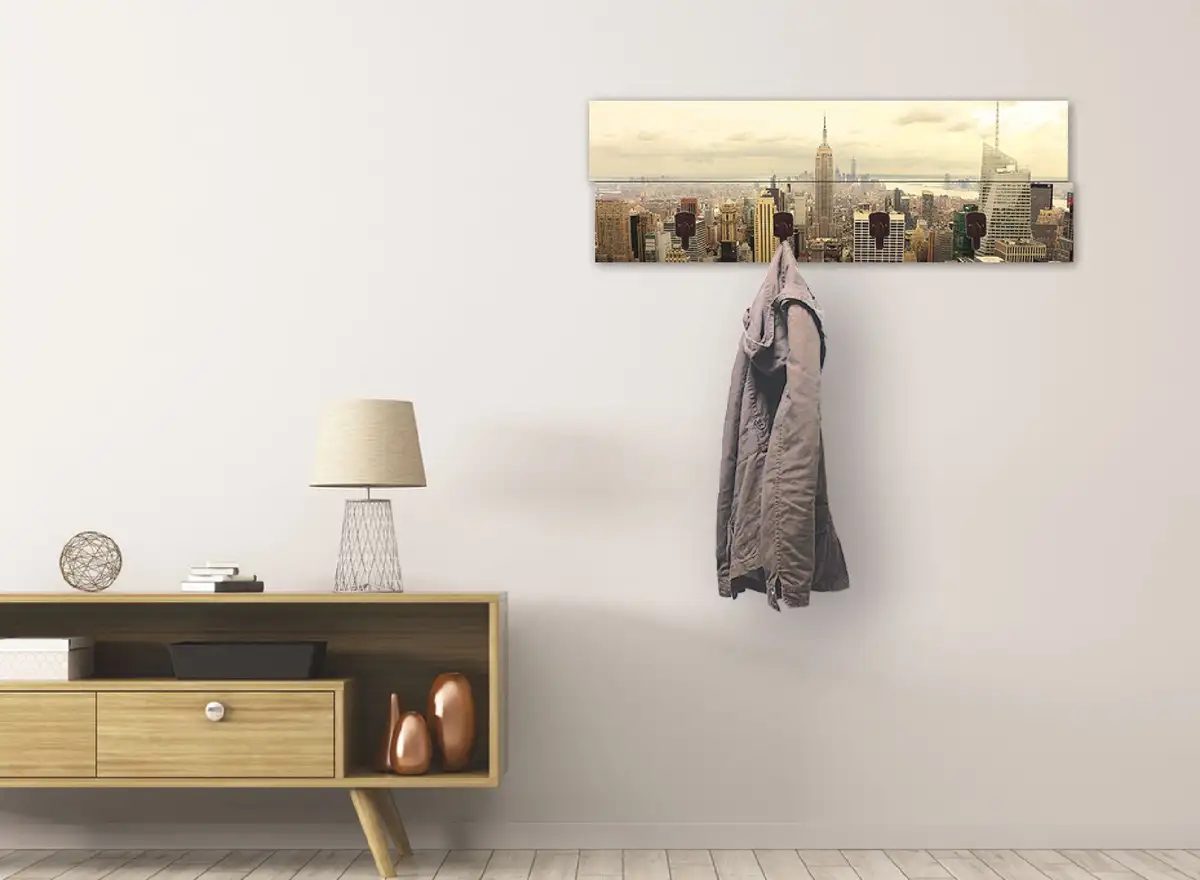 

Вешалка Artland "Skyline Manhattan - New York", в частично собранном виде 90х30х2,8 см, цвет natur