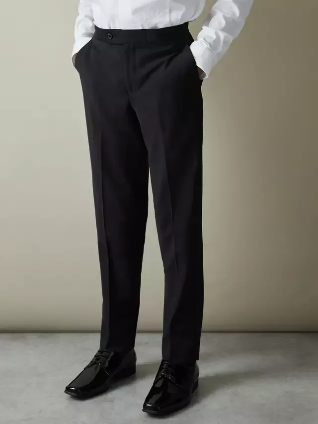 Детские брюки Knightsbridge Tuxedo из атласной ткани в полоску, черные Reiss