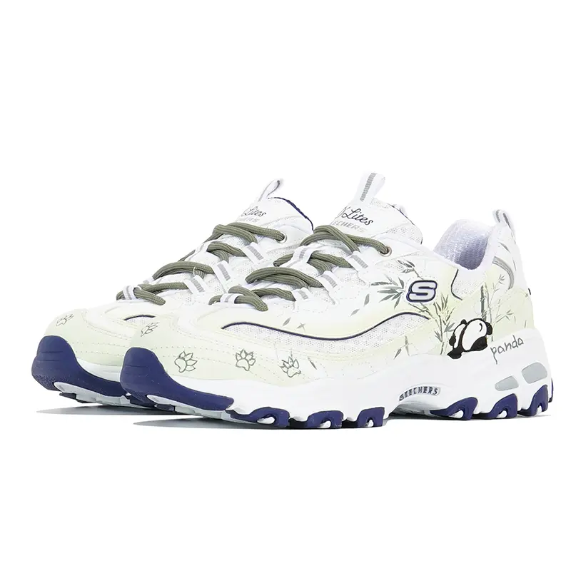 Кроссовки Skechers D"Lites 1.0 Chunky Sneakers Women's Low-top Green, белый — фото 3