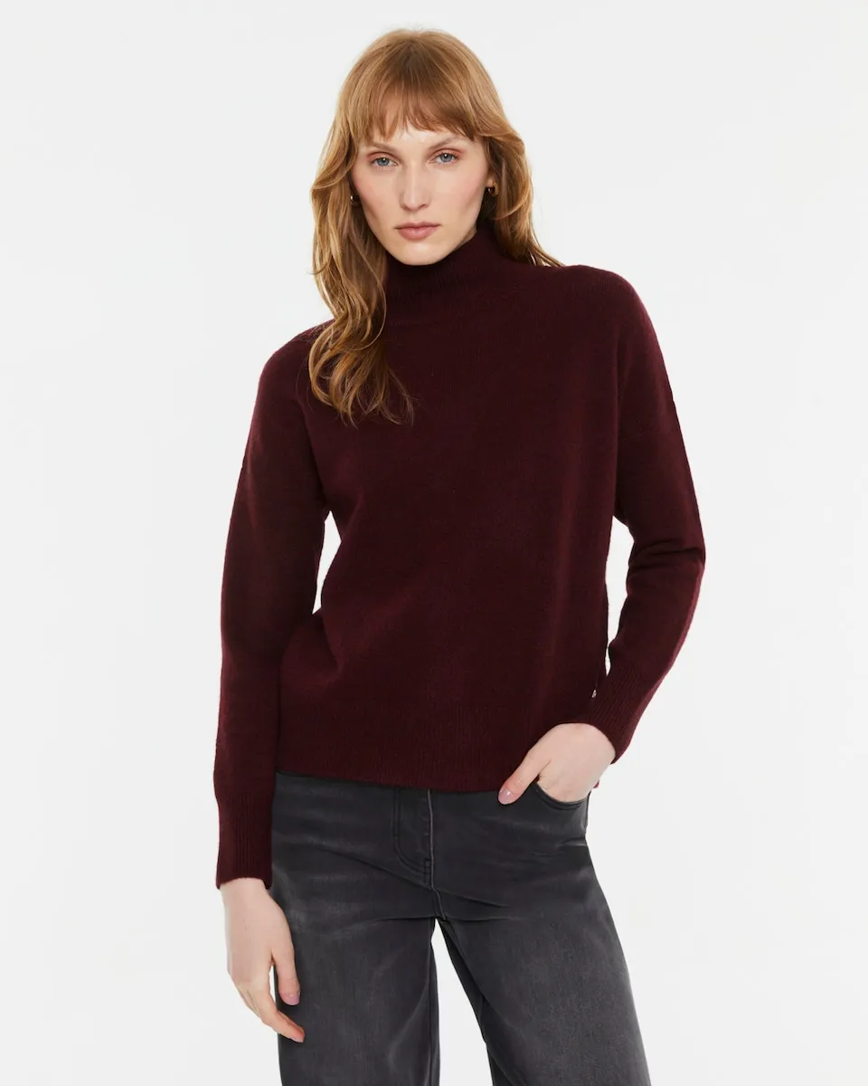 

Женский базовый джемпер с воротником-пекинс Andam, бордовый