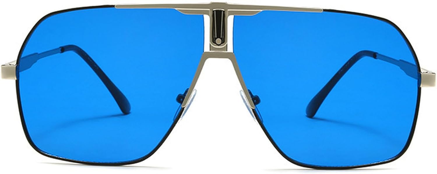 

Квадратные солнцезащитные очки для мужчин и женщин, модные винтажные солнцезащитные очки-пилот большого размера для женщин, градиентные очки, защита от УФ-излучения UV400 mincl, Blue