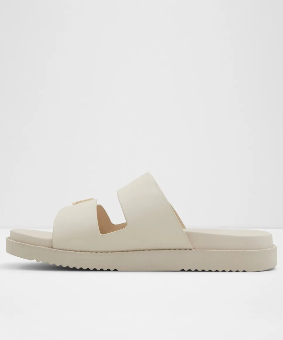Женские сандалии на плоской подошве с круглым носком Aldo, белый — фото 3
