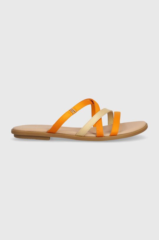 

Шлепанцы TH STRAP FLAT SATIN SANDAL Tommy Hilfiger, оранжевый