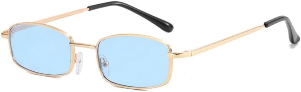 

Солнцезащитные очки с защитой от УФ-излучения UV400 | Металлическая панк-оправа, маленькая | для женщин и мужчин, для занятий спортом на открытом воздухе и вождения DSVIGF, Gold-blue